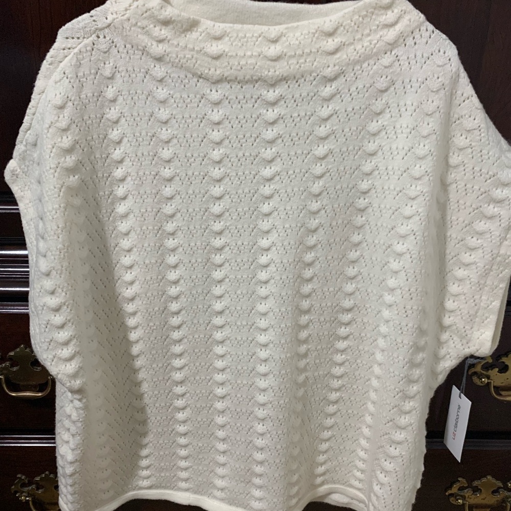Liz Claiborne Cream Cowl Neck Sweater